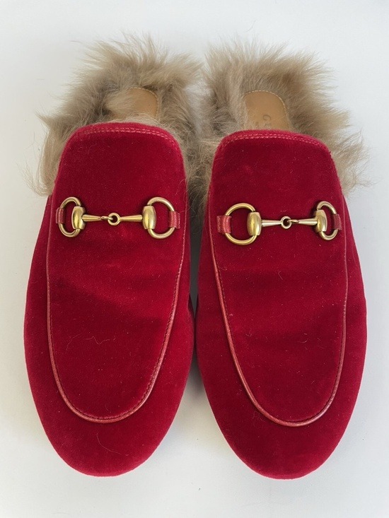 Gucci Shoes - Gucci Princetowns Mules Horsebit Velvet size 39
